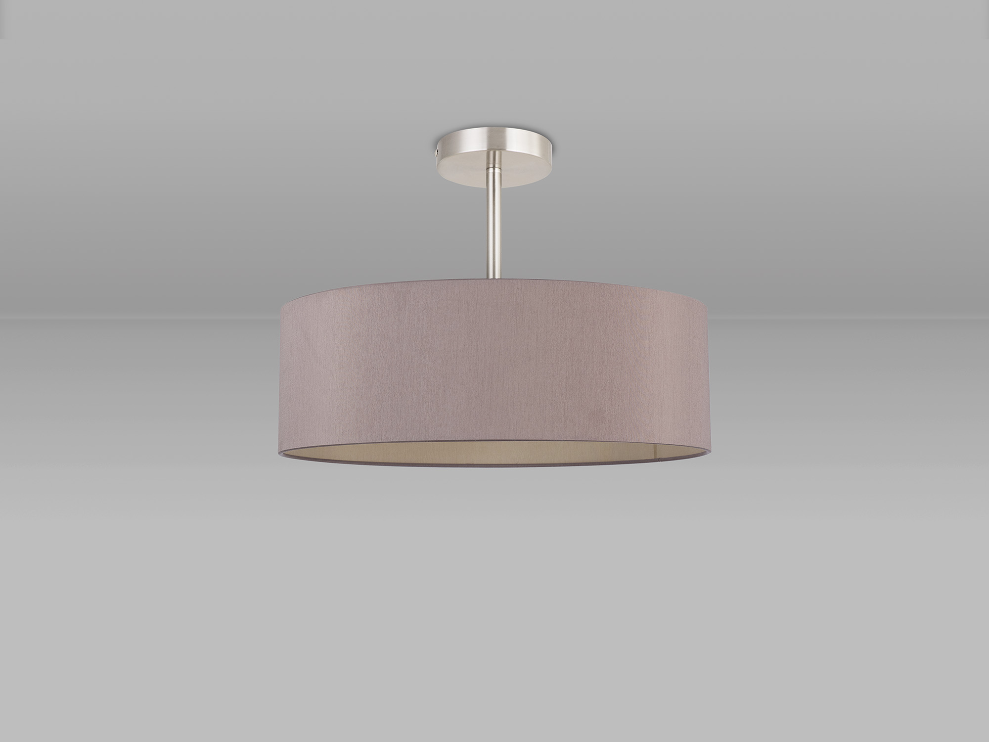 Baymont 45cm Semi Flush 5 Light Satin Nickel, Taupe DK0754  Deco Baymont